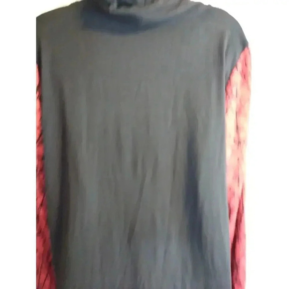 John Mark Cowl Neck Pullover Sweater Black Red Sz L Bust 44" Length 30" - Picture 6 of 10